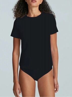 Commando Black Short-Sleeve Bodysuit